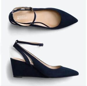 Market & Spruce Billie Ankle Wrap Wedge